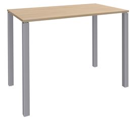 Table Lounge 4 pieds - L140xH105xP80 cm - Pied alu - plateau imitation chêne clair
