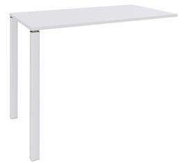 Table Lounge 2 Pieds - L140xH105xP80 cm - Pieds blanc - plateau blanc perle
