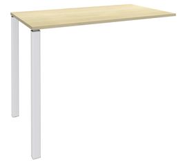 Table Lounge - L120xH105xP80 cm - 2 pieds blanc - plateau imitation érable