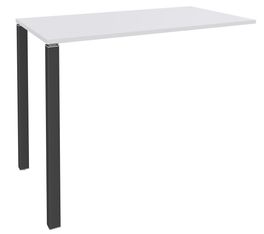 Table Lounge 2 Pieds - L140xH105xP80 cm - Pieds carbonne - plateau blanc perle