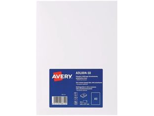 Avery - 10 Étiquettes permanentes en polyéthylène blanc mat - A3 - réf A3L004-10