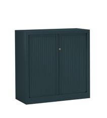 Armoire mi-haute monobloc à rideaux ETIC - 100 x 120 cm - anthracite