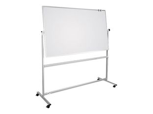 DAHLE - Tableau pivotant blanc laqué - 2 côtés magnétiques - 100 x 150 cm - 4 roues