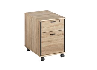 Caisson mobile MAMBO - Profondeur 60 cm - 2 tiroirs - Chêne Sonoma/noir