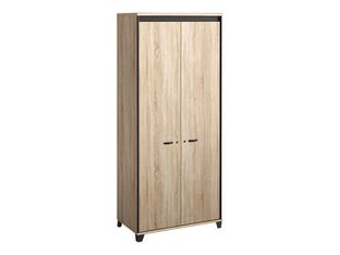 Armoire haute MAMBO - L80 x H187 x P46 - 2 portes - Chêne Sonoma/noir