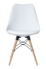Chaise DOGEWOOD - Pieds bois hêtre - blanc - pack de 2