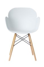 Chaise KIWOOD - avec accoudoirs - Pied bois hêtre - blanc - pack de 2