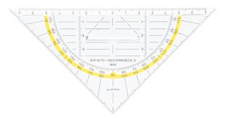 Aristo GEO-DREIECK 1553 - Équerre transparente avec poignée - 16 cm