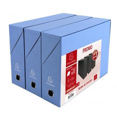 Exacompta - 3 boites de transfert - dos 90 mm - papier toile - disponible dans différentes couleurs