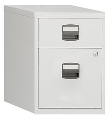 Caisson mobile métallique monobloc - H52 x L41 x P40 cm - 2 tiroirs - blanc