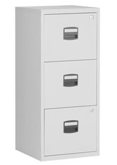 Classeur métallique monobloc - 3 tiroirs - H102 x L41 x P40 cm - blanc