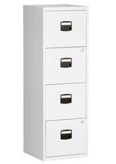 Classeur métallique monobloc - 4 tiroirs - H130 x L41 x P40 cm - blanc