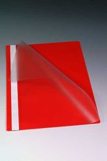 Farde à devis A4 - couverture transparente en PP - rouge