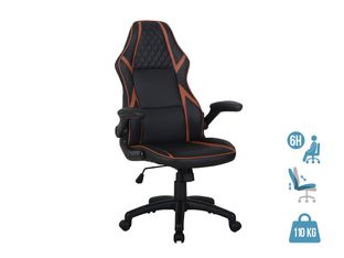 Fauteuil gamer RACER SPEED - accoudoirs rabattables - noir et camel