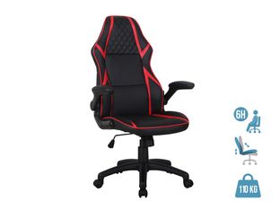 Fauteuil gamer RACER SPEED - accoudoirs rabattables - noir et rouge