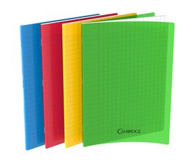 Cambridge - Cahier polypro 24 x 32 cm - 96 pages - grands carreaux (Seyes) - disponible dans différentes couleurs