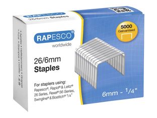 Rapesco - Boîte de 5000 agrafes 26/6 - jusqu'à 20 feuilles
