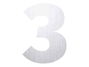 Pickup Alu Brosse - Étiquette autocollante 145 mm - Chiffre 3