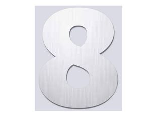 Pickup Alu Brosse - Étiquette autocollante 145 mm - Chiffre 8