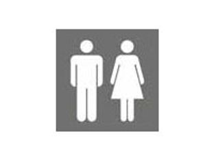 Pickup Home 3D - Plaque Acrylique Femmes/Hommes - 9 x 9 cm - blanc