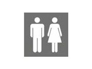 Pickup Home 3D - Plaque Acrylique Femmes/Hommes - 9 x 9 cm - gris