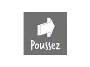 Pickup Home 3D - Plaque Acrylique Poussez - 9 x 9 cm - gris