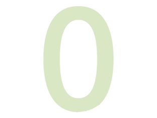 Pickup Glow in the dark - Étiquette autocollante phosphorescente 100 mm - Chiffre 0