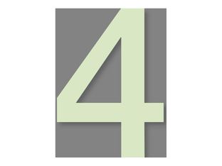 Pickup Glow in the dark - Étiquette autocollante phosphorescente 100 mm - Chiffre 4