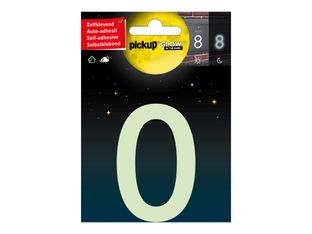 Pickup Glow in the dark - Étiquette autocollante phosphorescente 75 mm - Chiffre 0