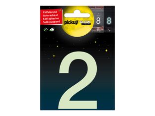 Pickup Glow in the dark - Étiquette autocollante phosphorescente 75 mm - Chiffre 2
