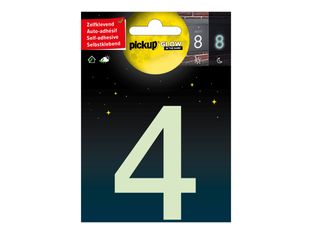 Pickup Glow in the dark - Étiquette autocollante phosphorescente 75 mm - Chiffre 4