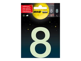 Pickup Glow in the dark - Étiquette autocollante phosphorescente 75 mm - Chiffre 8