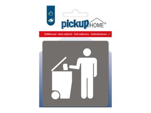 Pickup Home 3D - Plaque Acrylique Local poubelles - 9 x 9 cm - gris