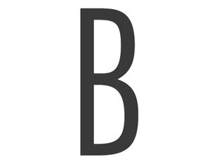 Pickup Home 3D Stockholm - Étiquette autocollante 90 mm - Lettre B - gris