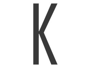 Pickup Home 3D Stockholm - Étiquette autocollante 90 mm - Lettre K - gris