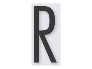 Pickup Home 3D Stockholm - Étiquette autocollante 90 mm - Lettre R - gris