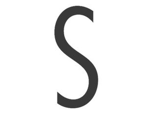 Pickup Home 3D Stockholm - Étiquette autocollante 90 mm - Lettre S - gris