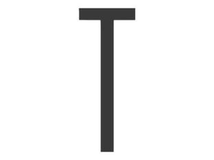 Pickup Home 3D Stockholm - Étiquette autocollante 90 mm - Lettre T - gris