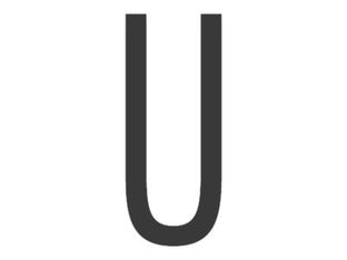 Pickup Home 3D Stockholm - Étiquette autocollante 90 mm - Lettre U - gris