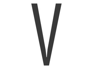 Pickup Home 3D Stockholm - Étiquette autocollante 90 mm - Lettre V - gris