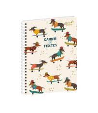 Quo Vadis - Cahier de textes - Spiralé - Français - Animascot - Journalier - 15x21 cm - Papier Clairefontaine blanc - Fabrication française