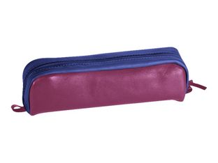 Clairefontaine - Trousse rectangulaire - cuir - bicolore bleu/fuchsia