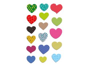 Maildor - 1 feuille gommettes cœurs avec motifs