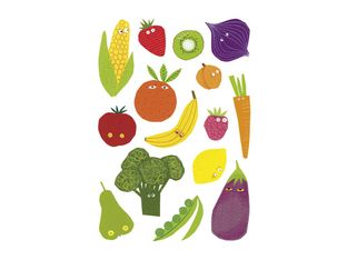 Maildor - 6 feuilles gommettes fruits et légumes