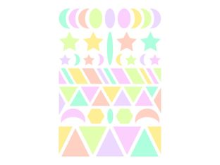 Maildor - 6 feuilles gommettes géométriques - pastel