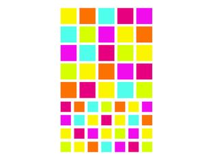 Maildor - 4 feuilles gommettes carre - coloris assortis