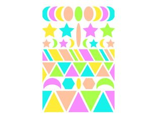 Maildor - 6 feuilles gommettes géométriques - fluo