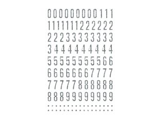 Maildor - 2 feuilles gommettes alphanumériques - argent