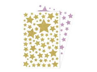 Maildor - 2 feuilles gommettes étoiles - rose et rose