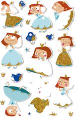 Maildor - 1 feuille gommettes princesses